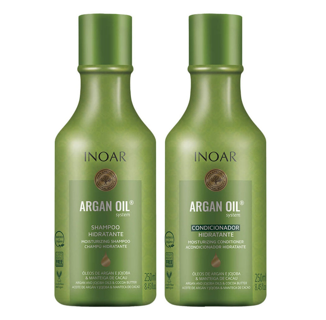 INOAR ARGAN OIL DUO drėkinantis rinkinys plaukams su arganų aliejumi, 2 x 250 ml Inoar TIESIOG GRAŽI