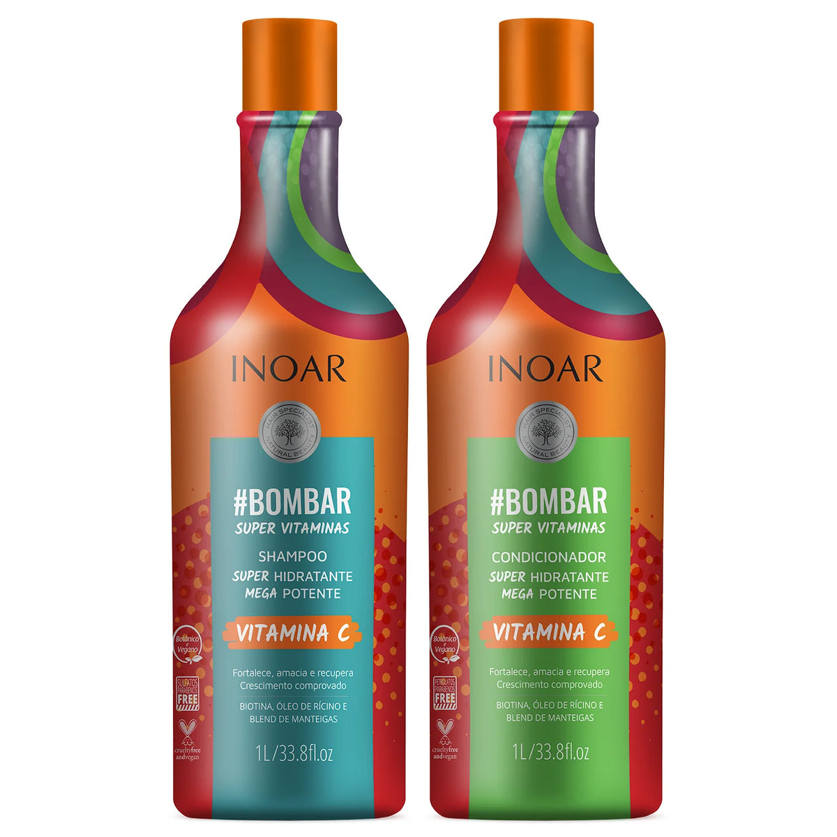 INOAR BOMBAR vitaminais praturtintas rinkinys, 2 x 250 ml Inoar TIESIOG GRAŽI